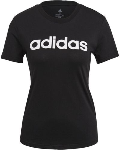 adidas W Lin T-shirt Voor - Zwart