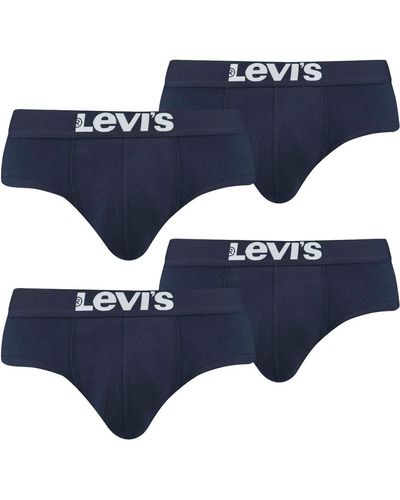 Levi's 8er Pack Levis Solid Basic Brief Shorts Slip Unterhose Pant Unterwäsche - Blau