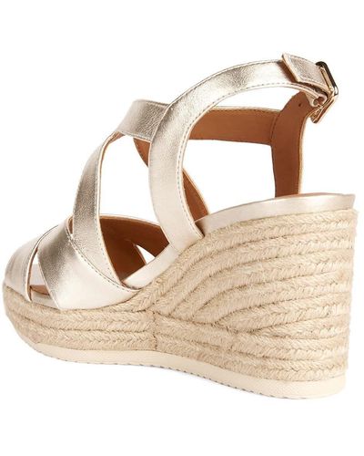 Geox D Ponza Espadrille Wedge Sandaal - Bruin