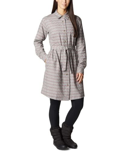 Columbia Holly Hideaway Flannel Dress - Gray