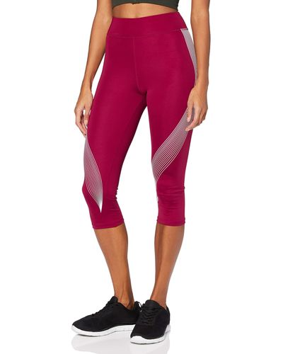 Amazon Essentials Leggings Deportivos Capri Estampados Mujer - Rojo