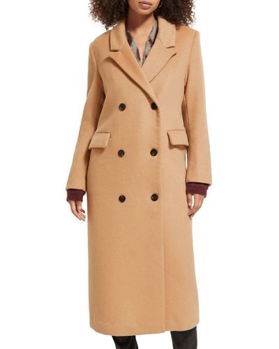 Scotch & Soda Double Breasted Wool Coat - Natural