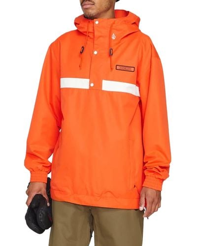 Volcom Longo Pullover Anarok Hooded Snowboard Jacket - Orange