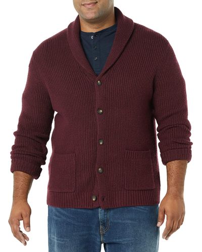 Amazon Essentials Long-sleeve Shawl Collar Cardigan - Red
