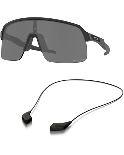 Oakley Oo9463 Sunglasses Bundle: Oo 9463 Sutro Lite 946305 Matte Black And Medium Black Leash Accessory Kit - Metallic