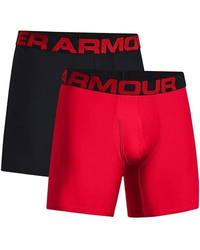 Under Armour Tech 6In Boxerjock Underwear - Red