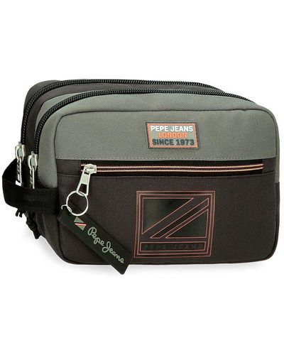 Pepe Jeans Cody Toiletry Bag Two Compartments Adaptable Black 22x10x9 Cms Polyester - Green