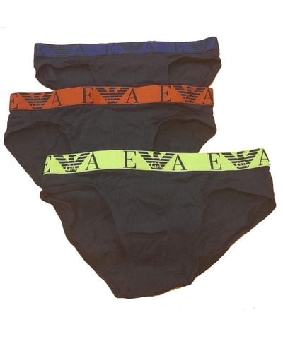 Emporio Armani Underwear 3-Pack Bold Monogram Brief - Bleu