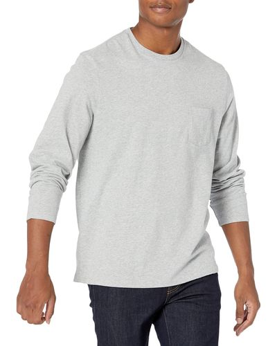Amazon Essentials Regular-Fit Long-Sleeve T-Shirt Novelty-t-Shirts - Gris