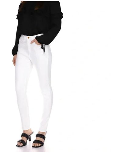 Michael Kors Michael S White Zippered Solid High Waist Wear To Work Jeans Uk - Black