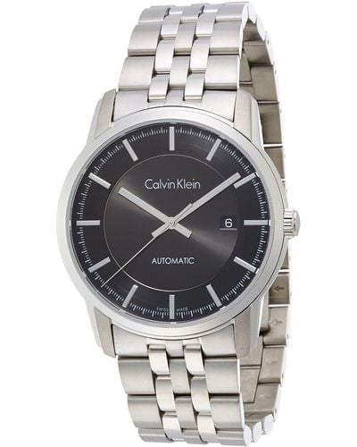 Calvin Klein Automatic Watch With Black Dial Analogue Display Stainless Steel K5s34141 - Multicolour