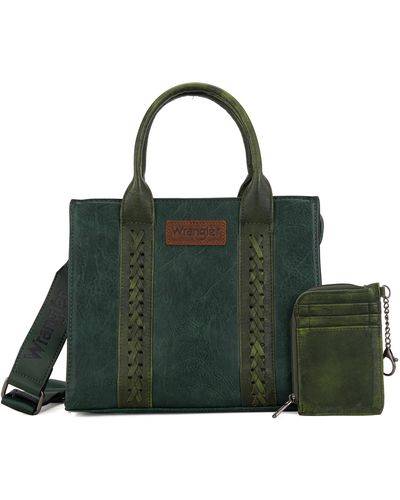 Wrangler Tote Bag Sets For 2pcs Handbags And Card Wallet Designer Satchel Purses - Green