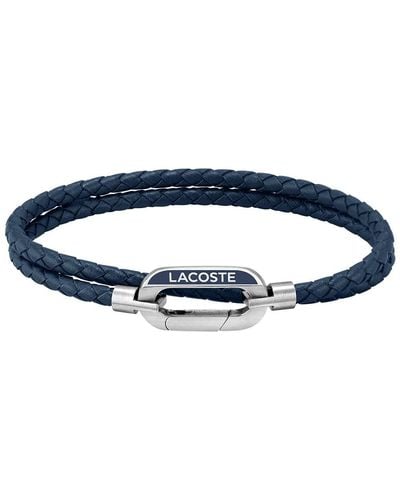 Lacoste Bracelet en Cuir pour Collection STARBOARD Bleu - 2040112