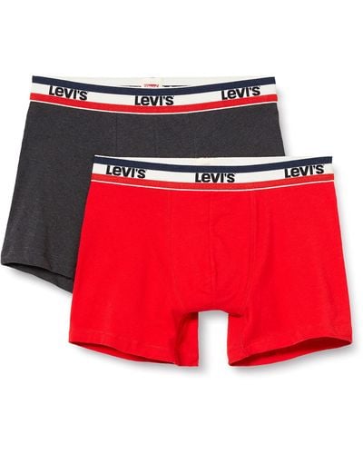 Levi's Lot de 2 boxers logo sportswear - Rouge
