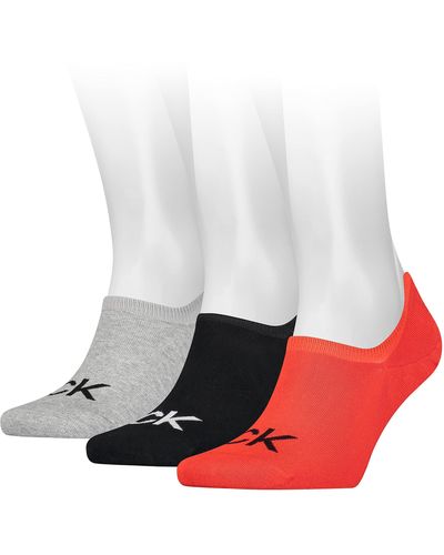 Calvin Klein Logo Liner Socks 3 Pack Footie - Bianco
