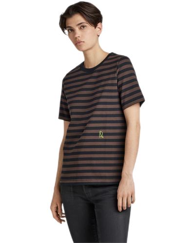 G-Star RAW Small Raw Graphic Stripe Top - Nero