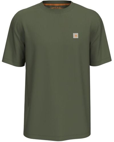Scotch & Soda Regular Fit Essential Badge T-shirt In Organic Cotton - Green