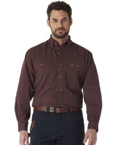 Wrangler Logger Twill Work Shirt - Purple