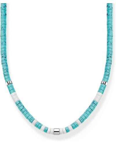 Thomas Sabo Necklace With Turquoise Stones 925 Sterling Silver Ke2160-058-7 - Blue