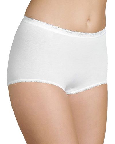 Sloggi Lot de 3 - Culotte taille basse femme - Très confortable - Coton doux et - Blanc