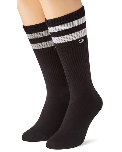 Calvin Klein Stripes Casual Crew Socks 2 Pack Calcetín de tripulación - Negro