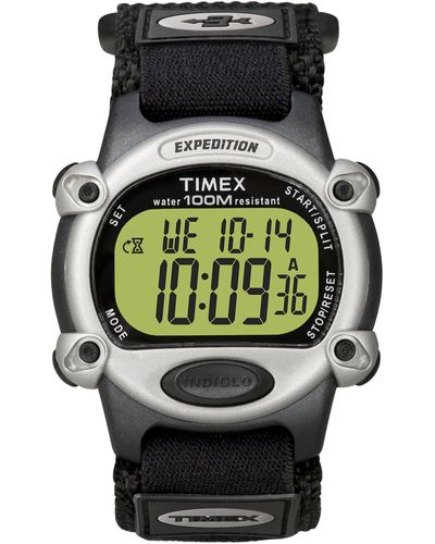 Timex T48061 Expedition Full-size Digital Cat Black Fast Wrap Strap Watch - Multicolor