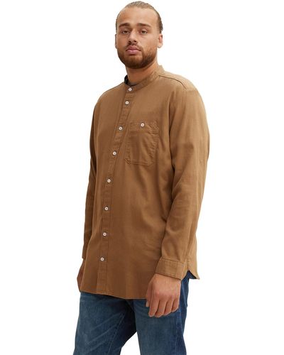 Tom Tailor Plusize Hemd aus Flannel 1035790 - Natur