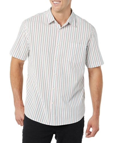 Amazon Essentials Short-sleeve Stretch Poplin Shirt - White