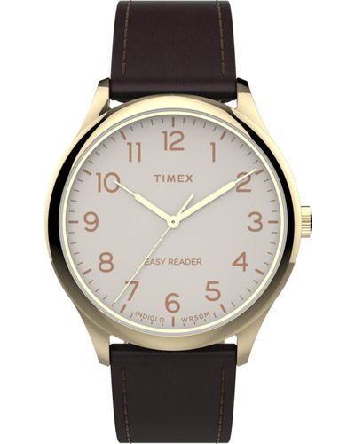 Timex Easy Reader 40mm Gold-Tone/Cream Analog Watch - Schwarz
