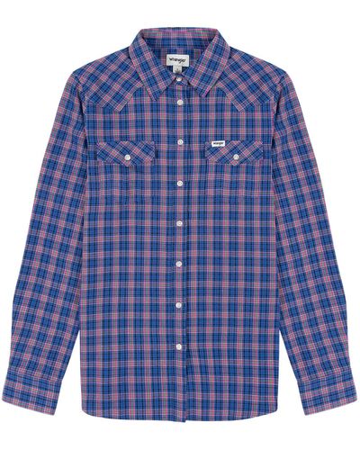 Wrangler Slim REG Western Shirt - Blau