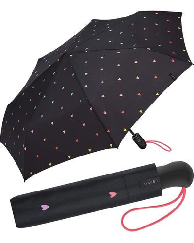 Esprit Parapluie de poche Easymatic Light sur-automatique Rainbow Dawn - Noir
