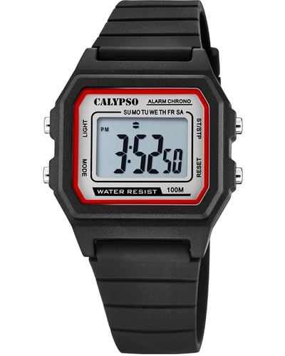 Calypso St. Barth 's Digital Quartz Watch With Plastic Strap K5805/4 - Grey
