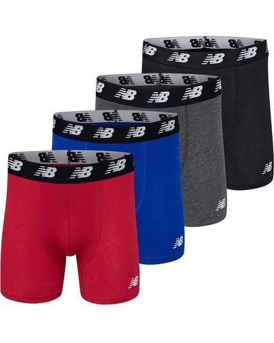 New Balance Standard Cotton Performance Boxer Briefs 4-pack - Blue