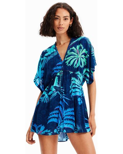 Desigual Tropical Tunic Dress - Blue