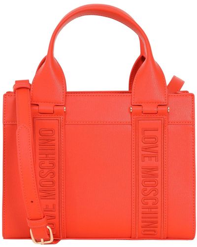 Love Moschino Orange Tasche mit Ton-in-Ton eingenähtem Logo - Rot