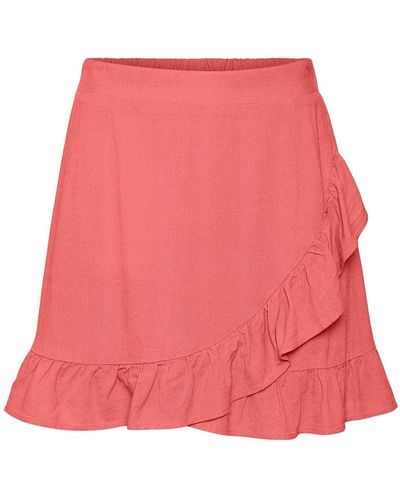 Vero Moda Vmmymilo Hw Mini Skirt Wvn Ga - Pink