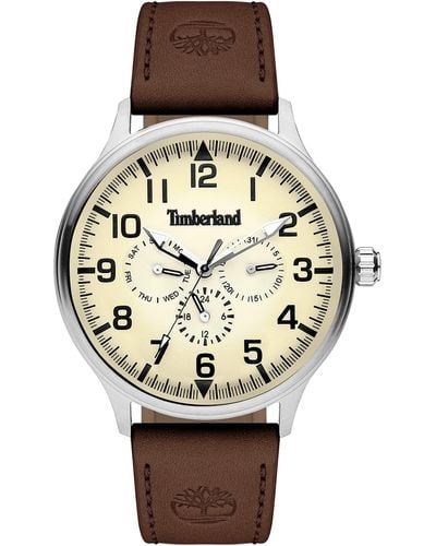 Timberland S Multi Dial Quartz Watch With Leather Strap Tbl15270js.14 - Natural