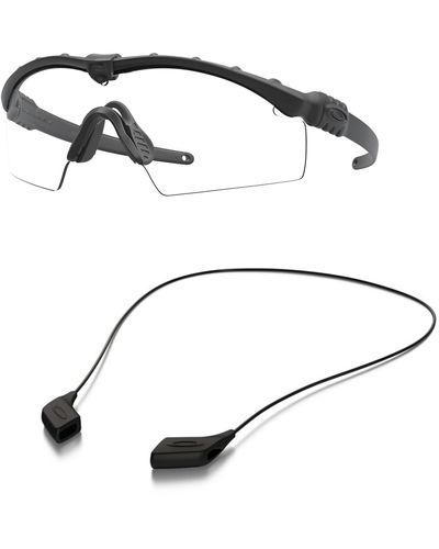 Oakley Sunglasses Bundle: Oo 9146 Si Ballistic M Frame 3.0 914650 Matte Black Accessory Shiny Black Leash Kit