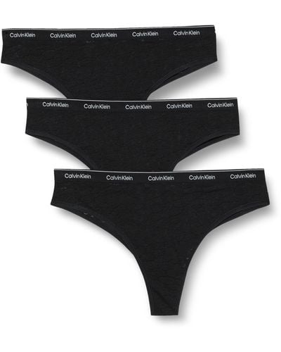 Calvin Klein Pack de 3 Braguitas Tipo Tanga con Encaje para Mujer - Negro