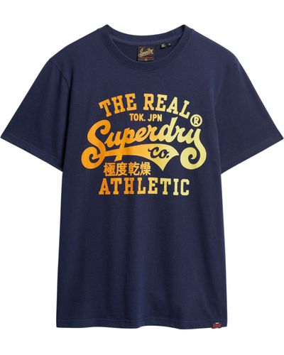 Superdry Klassisches Reworked T-Shirt mit Grafik-Print Marineblau Meliert M