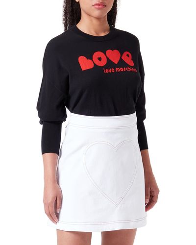 Love Moschino Mini t-Shirt avec cœur brodé Jupe - Noir
