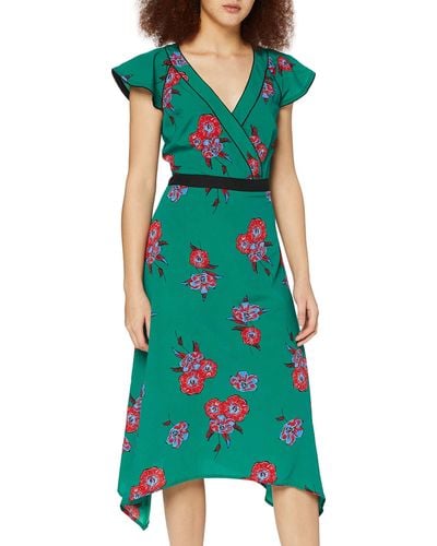 FIND Standard Midi Floral Wrap Dress - Green