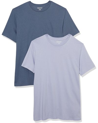 Amazon Essentials Camiseta de Cuello a la Caja de ga Corta y Ajuste Entallado Hombre - Azul
