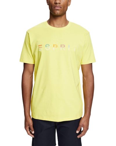 Esprit Hombre 072EE2K301 Camiseta - Amarillo