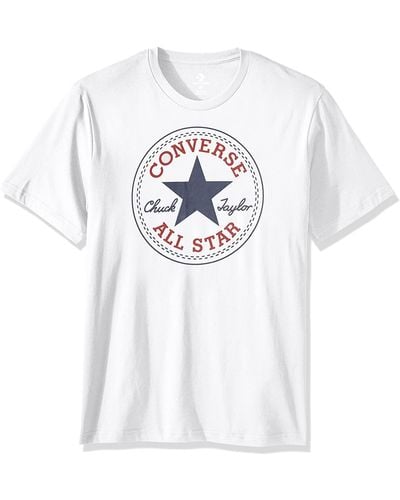 Converse T-Shirt Chuck Patch NOVA Tee 10007887 102 Weiß - Blau
