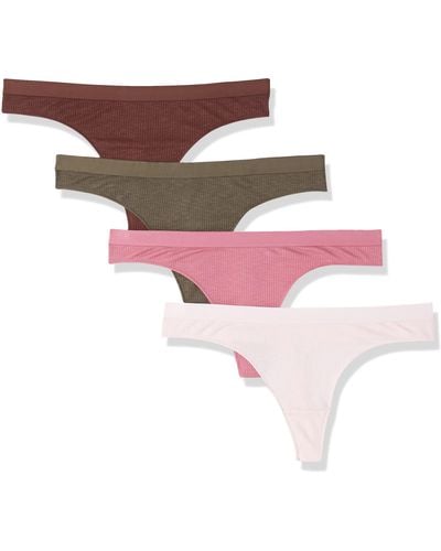 Amazon Essentials Tanga-Unterwäsche gerippte Baumwolle - Pink