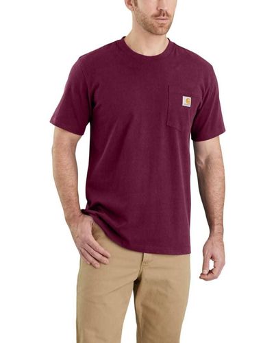 Carhartt T-Shirt Relaxed Fit Heavyweight Short-Sleeve Pocket - Lila