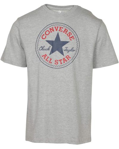 Converse Chuck Taylor All Star Patch Logo T Shirt - Grigio