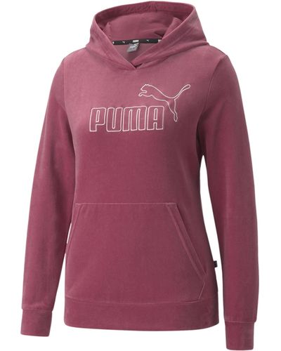 PUMA Sweater "Essentials+ Velours Hoodie für Damen" - Lila