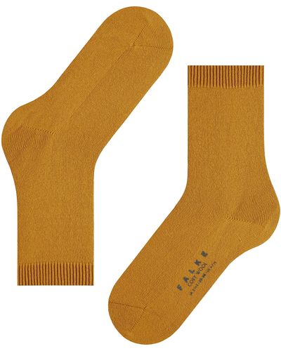 FALKE Cosy Wool Socken Wolle Schwarz Blau viele weitere Farben verstärkte socken ohne Muster atmungsaktiv warm dick - Gelb